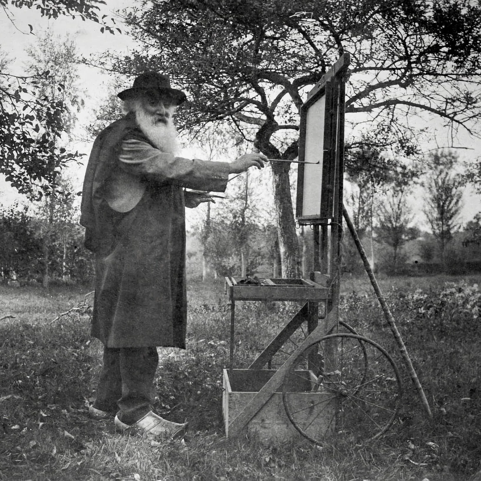 Pissarro at his easel en plein air