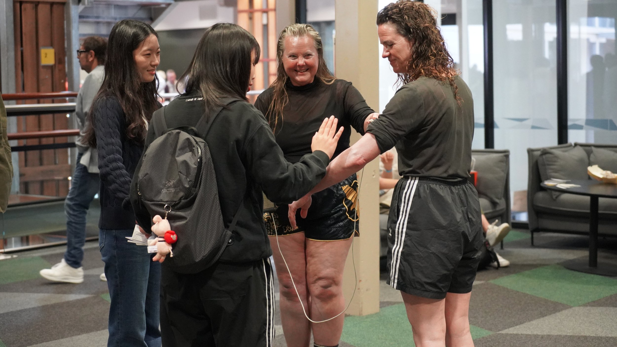 Jess Lesosky and Sheshtin Honey. Audience interaction. Bodies of Water, Geelong Fragrance Fair, 2026. Photo: Marita Batna