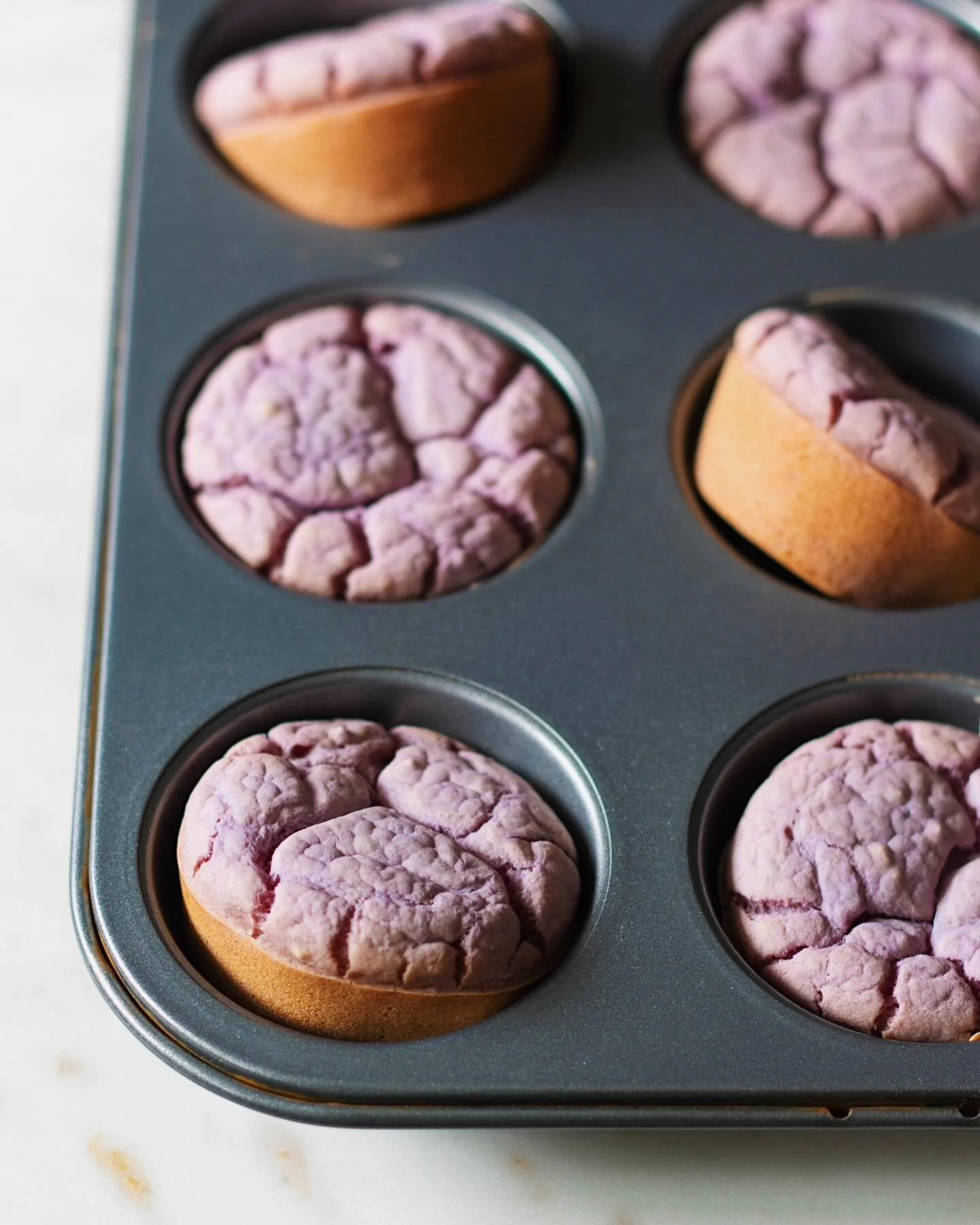 my #tsaomade VEGAN Ube Mochi Muffins 💜 I&rsquo;m back with another mochi creation, this time using @traderjoes ube mochi pancake/waffle mix! I know the product has been discontinued, but in case you&rsquo;re like me and hoarded five boxes of the mix