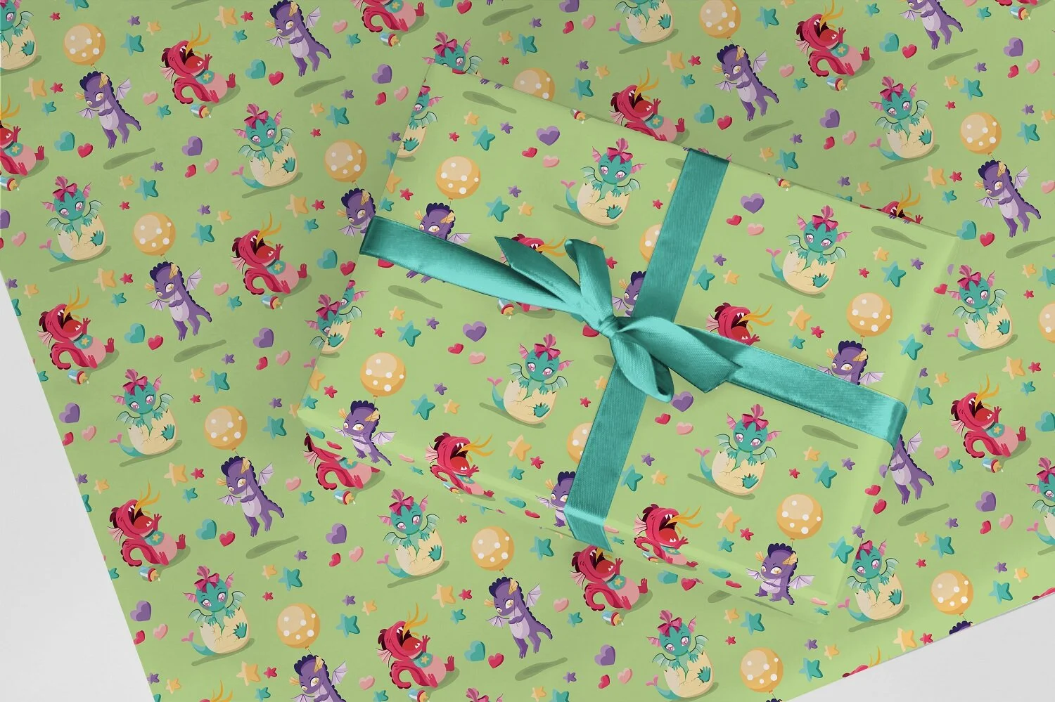 CURLICUE - Baby Dragons Wrapping Paper