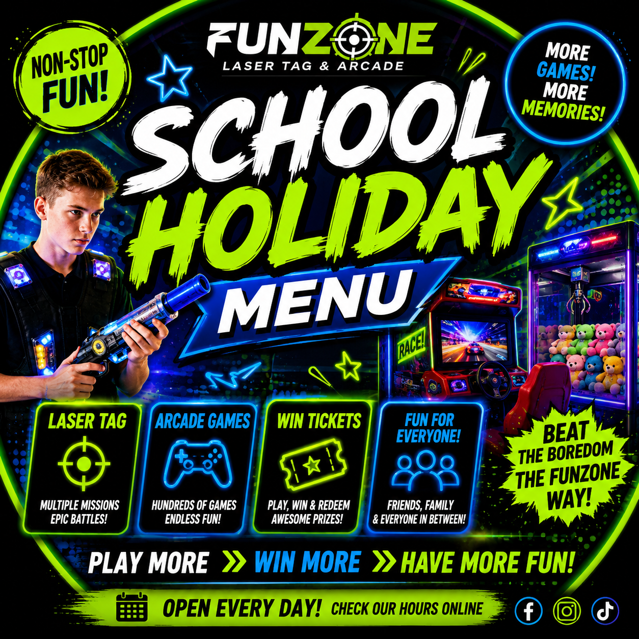 School holiday activities and deals at Funzone Rockhampton