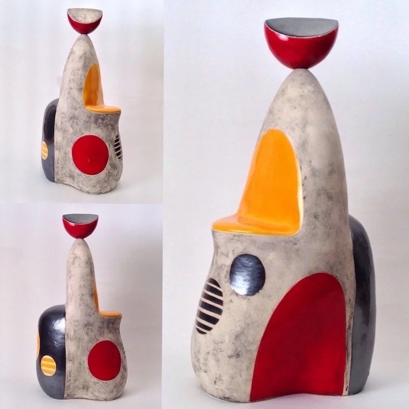  IN THE CLOUDS - Ceramic - color + metallic glazes - 23” x 12” x 9” 