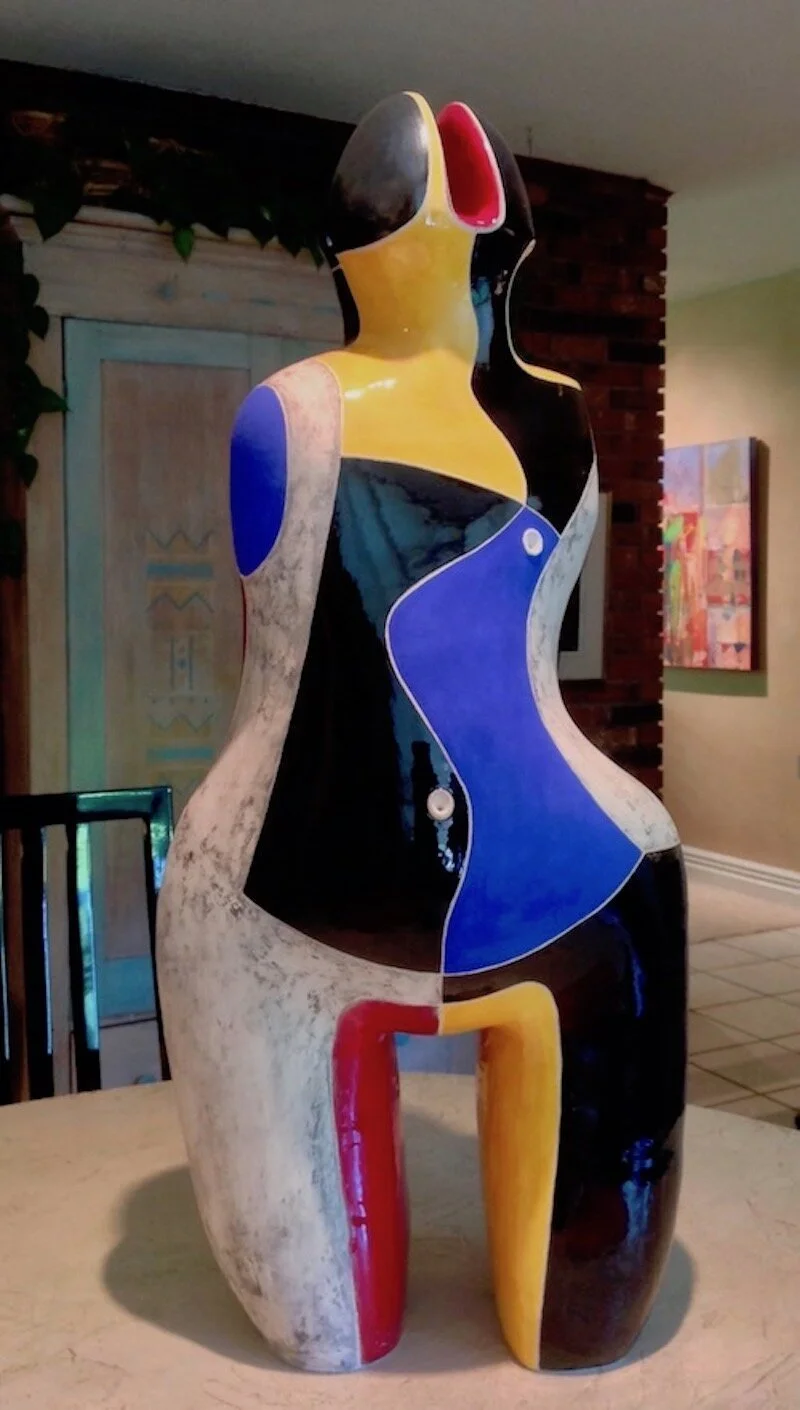  TWISTED SISTER - Ceramic - multiple glazes - 33” x 16” x 11”  