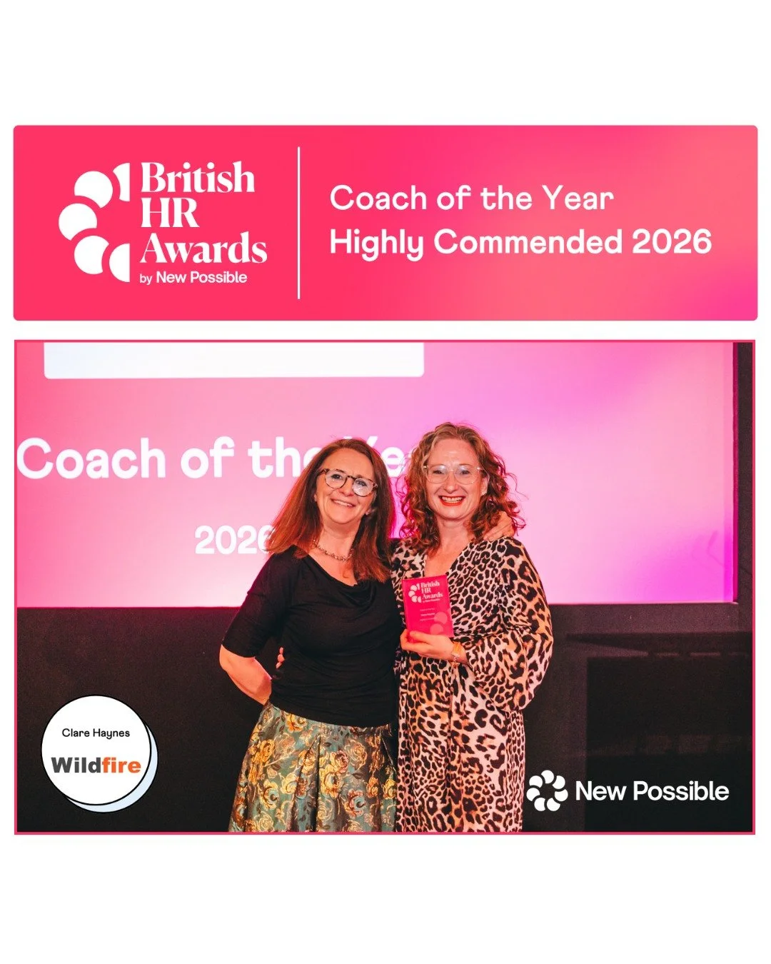 Looks like I'll like pink a little longer!

At the British HR Awards, I won Highly Commended for Coach of the Year. Coming second in 12 finalists is amazing!

Credit to my brave clients' and their results when they face fears and risk failure. Thank 