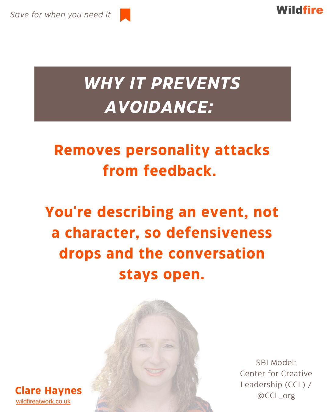 Why SBI prevents avoidance — removes personality attacks from feedback