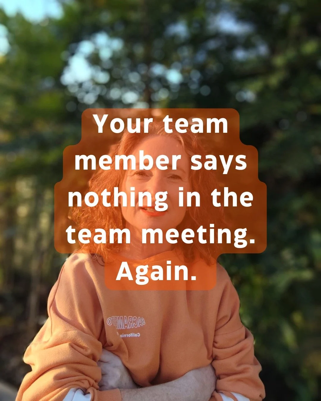 Your team member says nothing in the team meeting. Again. You know it's out of character and you've noticed them becoming withdrawn, distracted and finding fault, instead of taking personal responsibility (for even the smallest mistakes).

You know s