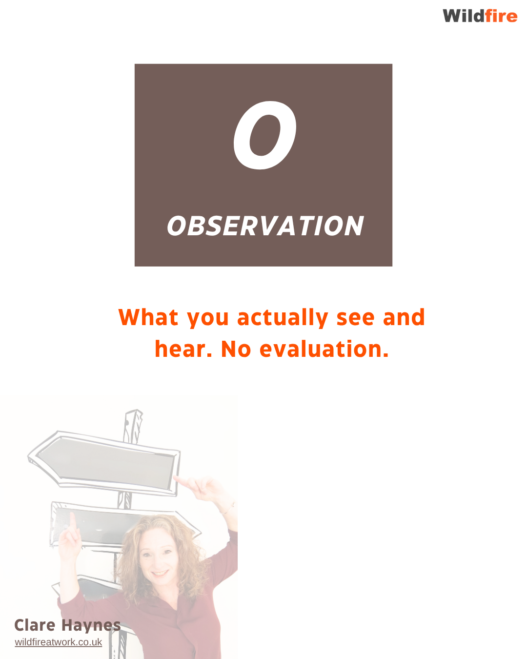 O is for Observation — describe only what you see or hear — NVC model