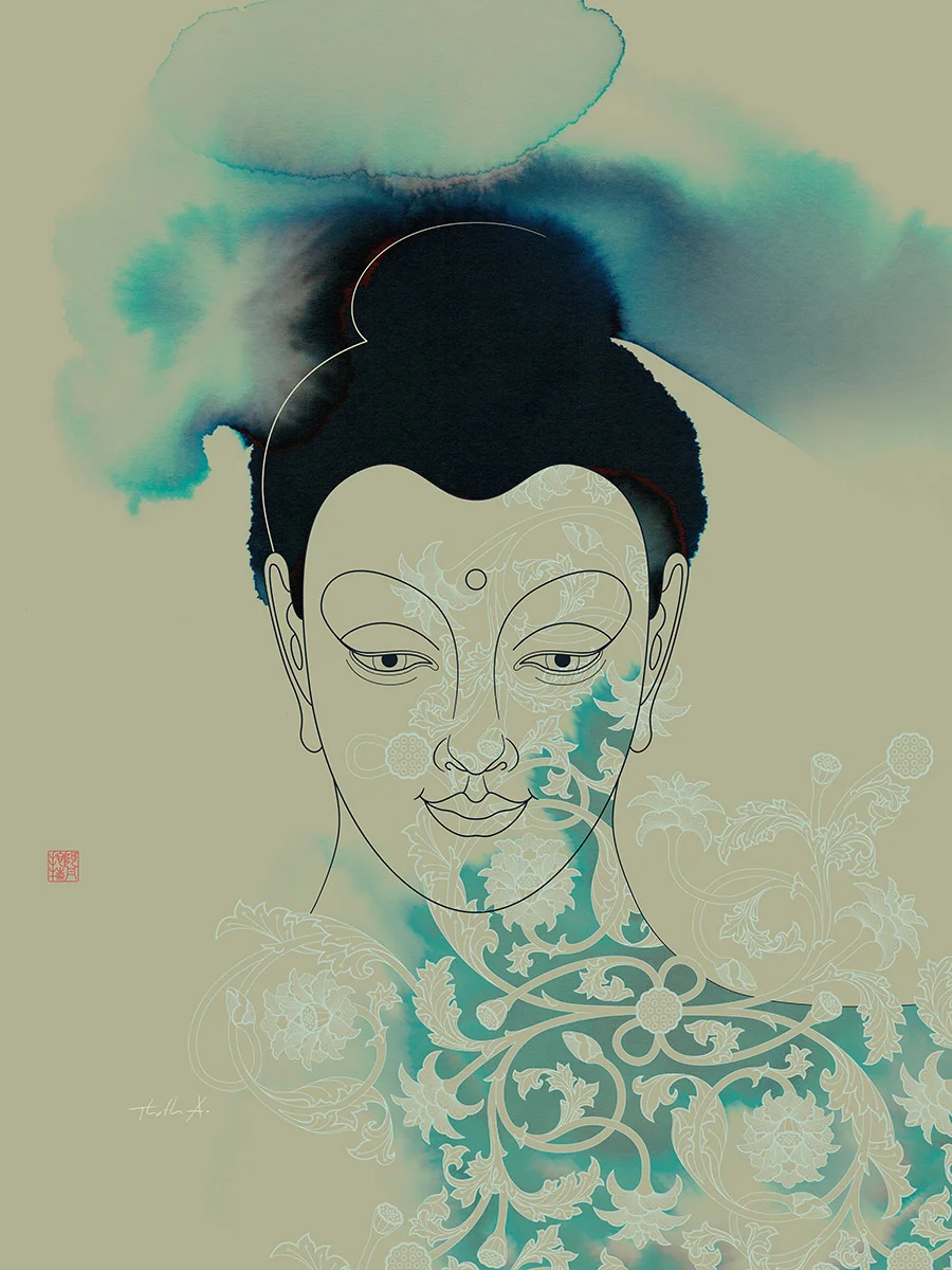 Blue Gautama Buddha , Purchase prints via Society6