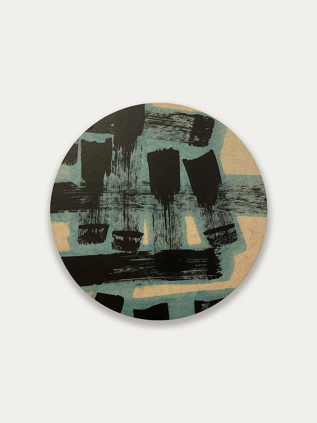 Nothingness | 無 | Taogram N&deg;33 &mdash; Sumi ink and shellac ink on natural Wenzhou paper, mounted on wood panel &mdash; &oslash; 30 x 3,5 cm 
&mdash;

&mdash;
#abstract #calligraphy by #thothadan