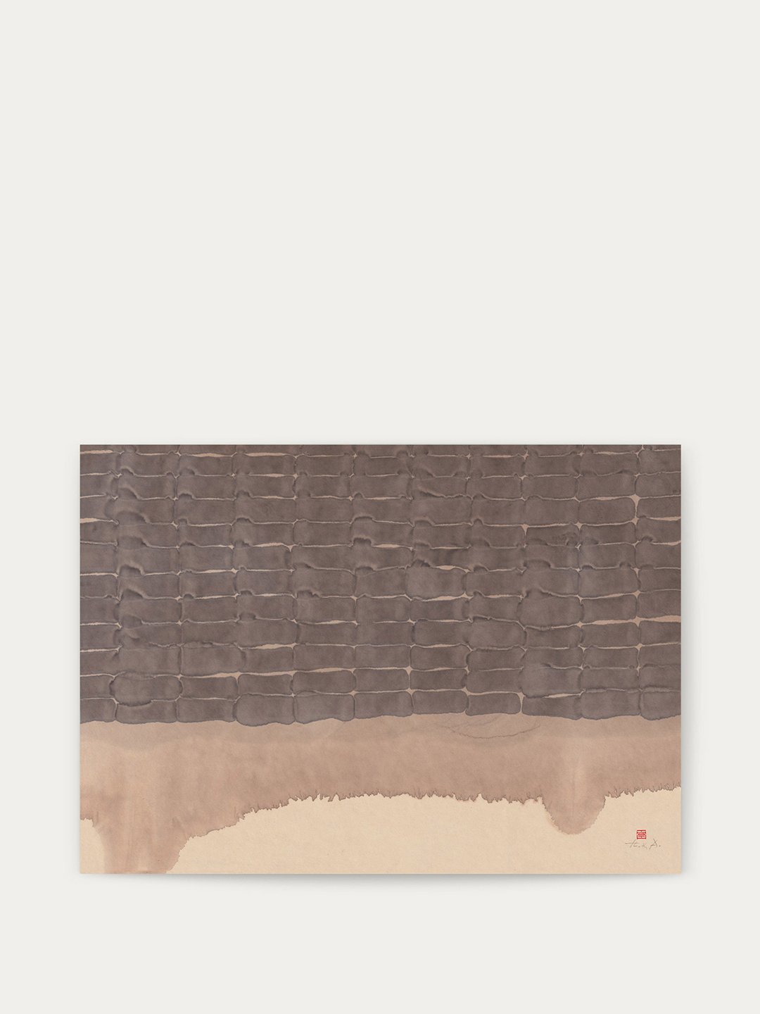 Evening Clouds | Breath Meditation N&deg;72 
&mdash; 
This piece combines two of my favorite inks: Sumi and walnut ink. Walnut ink usually isn&rsquo;t water-resistant and tends to &ldquo;bleed&rdquo; when wet-mounted later. I finally found a simple s