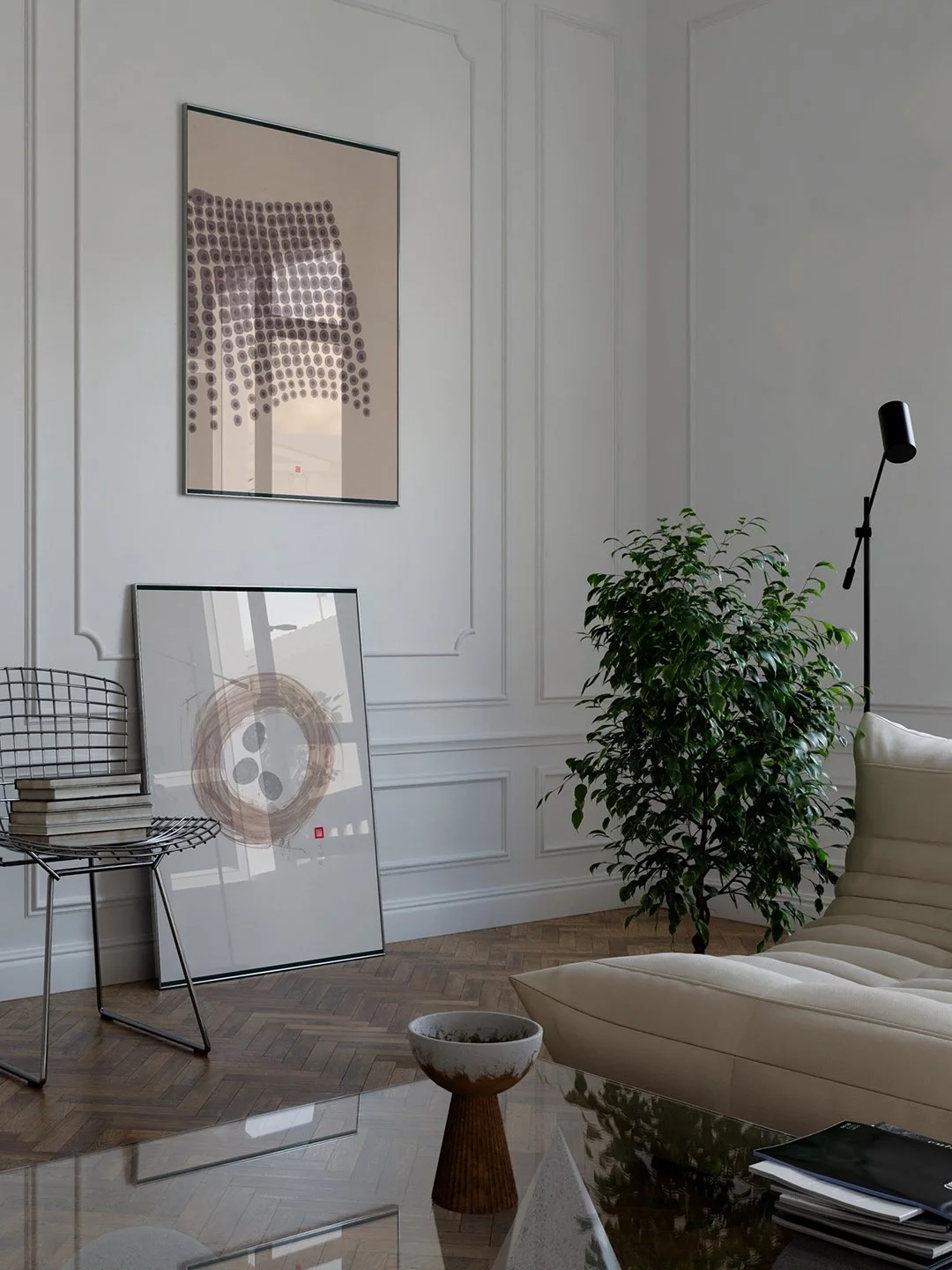 Here's a small selection of artworks that are exclusively available via The Artling / @theartling :

1.
Breath Meditation N&deg;31 + Nest | Ensō N&deg;75 
&mdash; 50 x 70 cm each

2.
Contemplation N&deg;29 &mdash; 40 x 50 cm

3.
Ensō N&deg;62 &mdash;