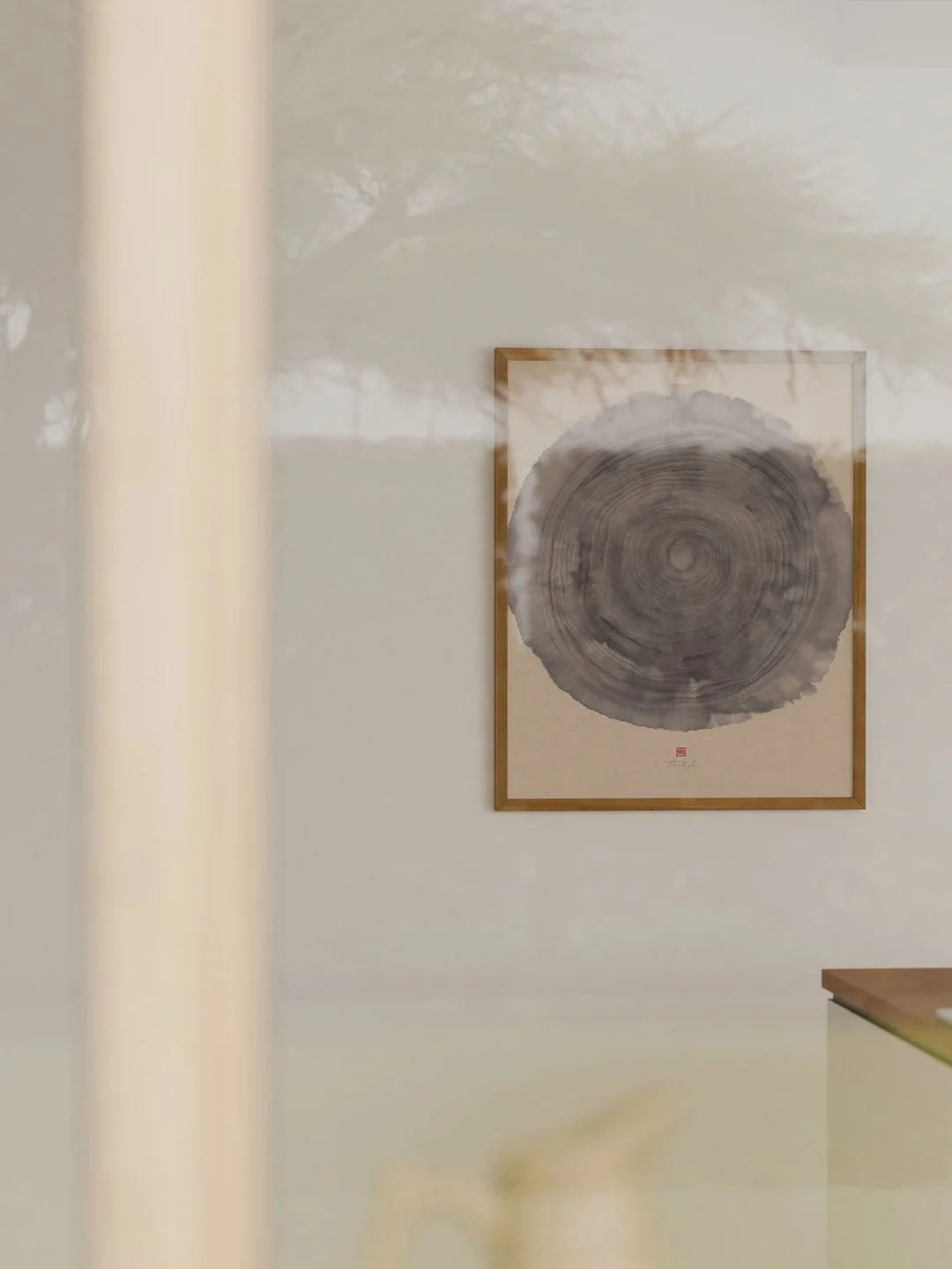 Growth | Ensō N&deg;76 &mdash; Ink, water, time and the quality of the paper created this piece, as the ink gradually and concentrically immerses into the paper.
&mdash;
40 x 50 cm on Awagami Kitakata
&mdash;