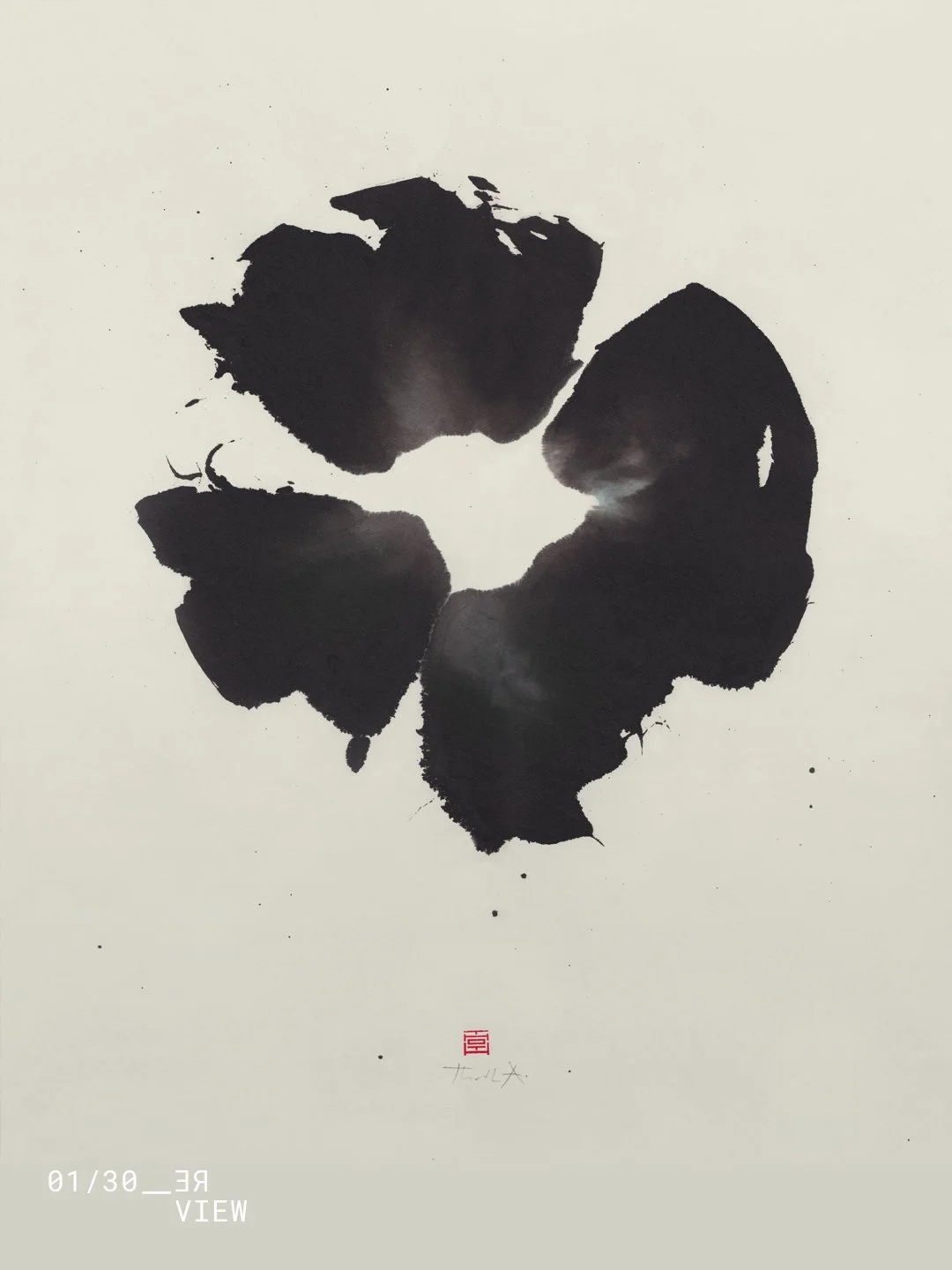 01/30_Black Dahlia
&mdash;
Let&rsquo;s start this 30-day review with a flower.
&mdash;
Black Dahlia, from 2021 &mdash; created with three brush strokes. At that time, I had practiced extensively with Shodo (Japanese calligraphy) and began applying th