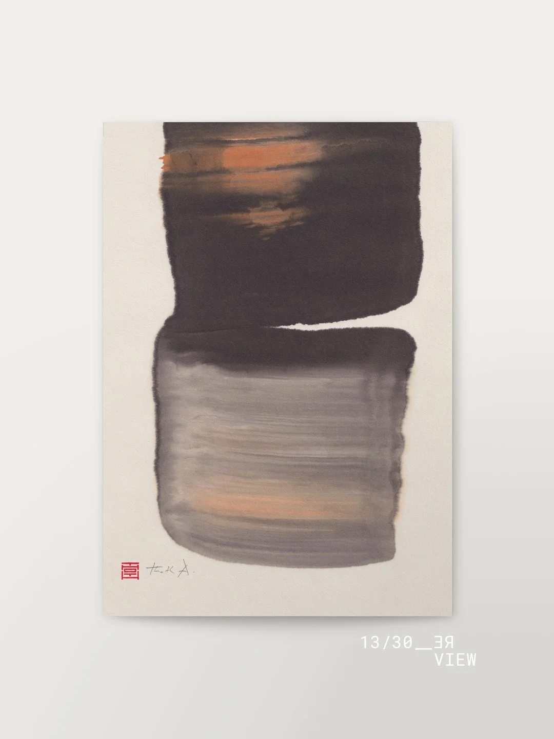 13/30_Two Squares At Dawn
&mdash; 
This is the second painting of what became my Condensed Matter series &mdash; created with only two brushstrokes.
&mdash;
Condensed Matter is an exploration of reduction, concentration, and crystallization. It draws