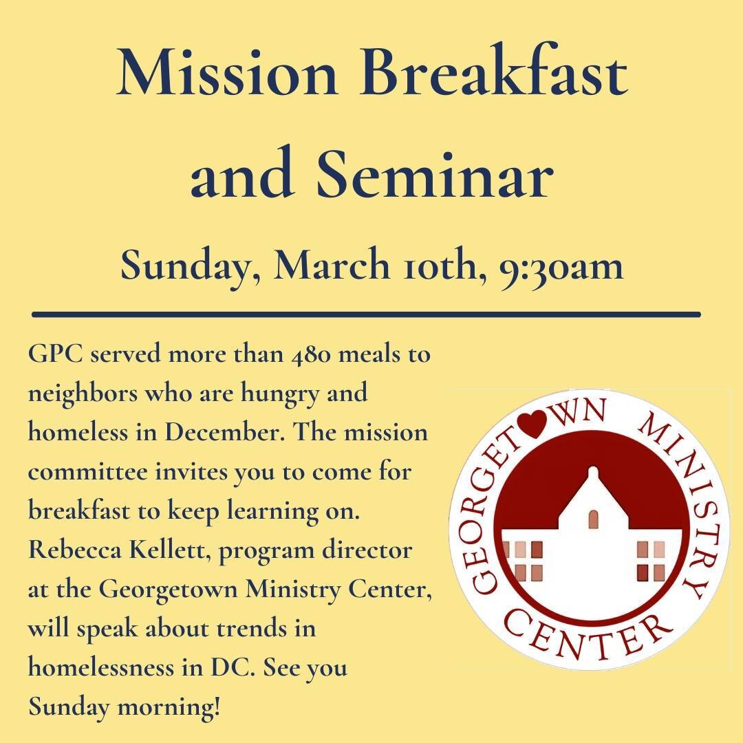 Join us this Sunday morning for our Mission Breakfast and Seminar!