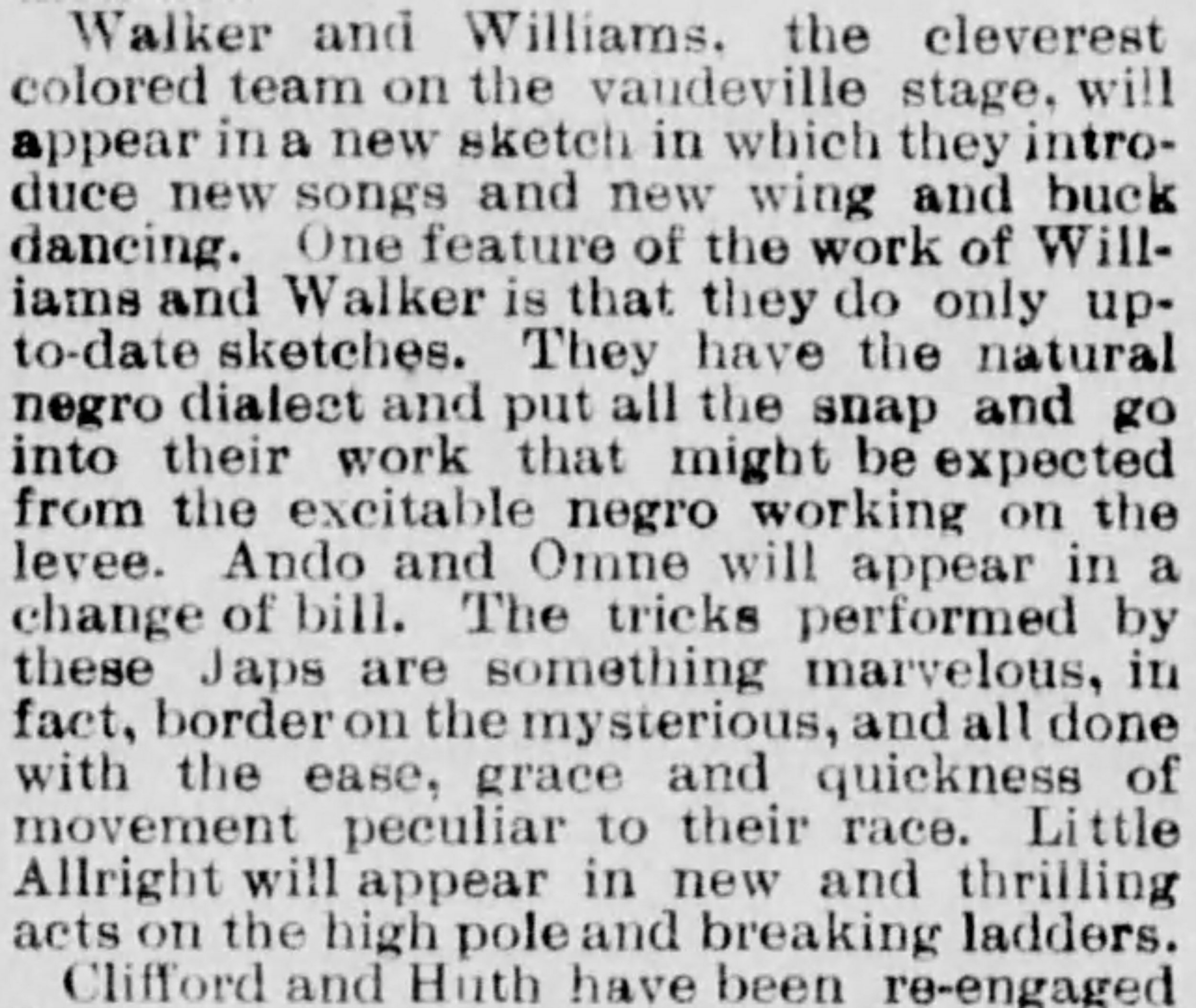 1895-12-15 Los Angeles Herald_Williams and Walker blurb.jpg