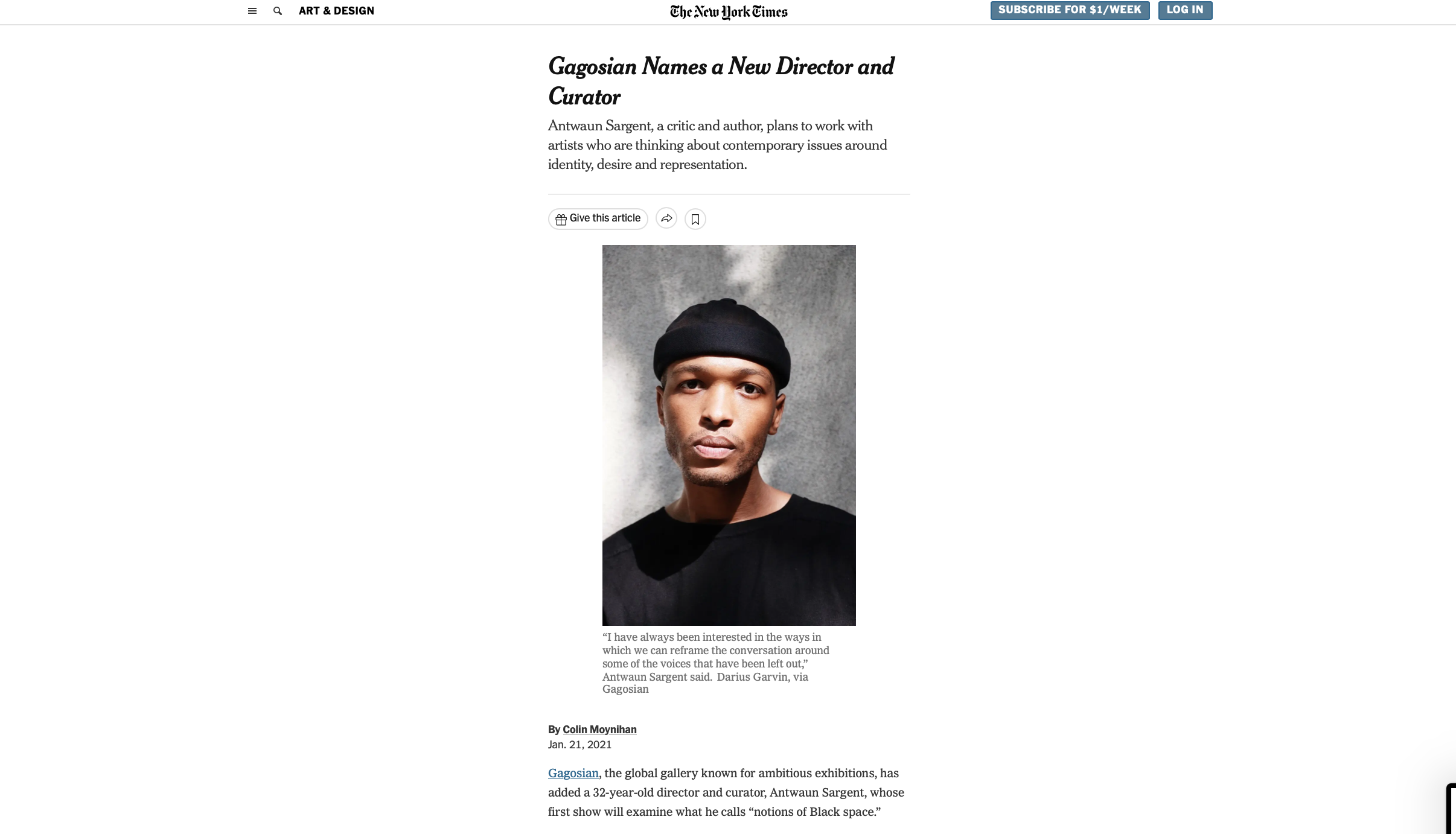  Photo featured in NY Times  