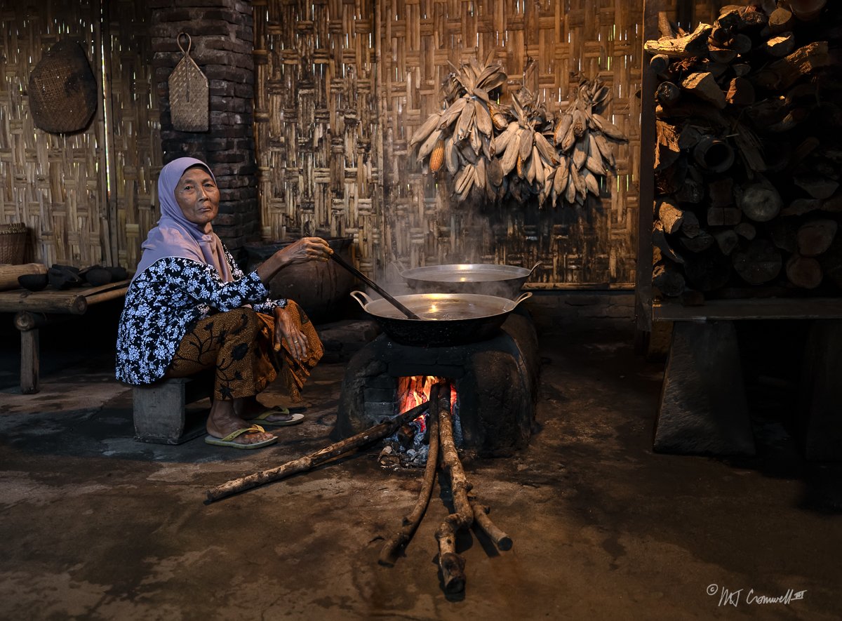 Reducing Coconut Oil to Brown Sugar in Village Near Borobudur