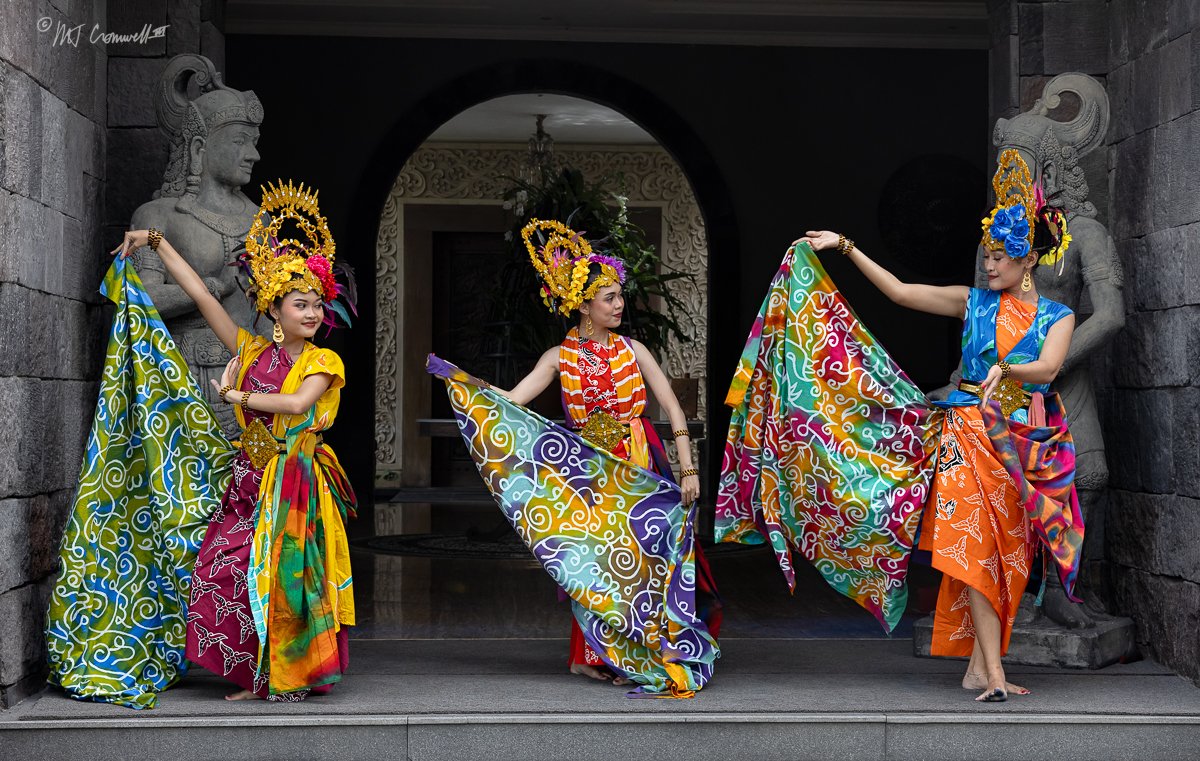 Models Dancing at Resort Near Borobudur Temple