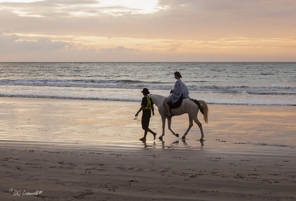 Horseback Riding on Jimbaran Beach Just Prior To Sunset