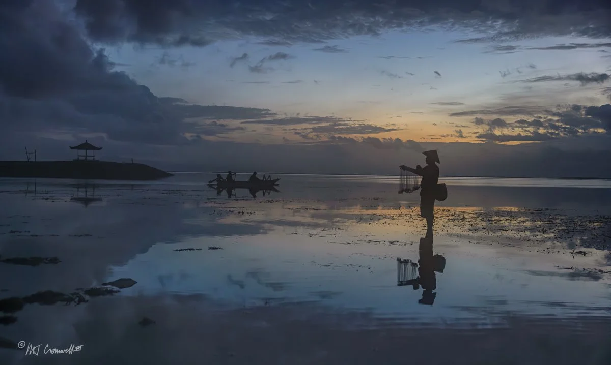 Fishermen in Bali During Sunrise