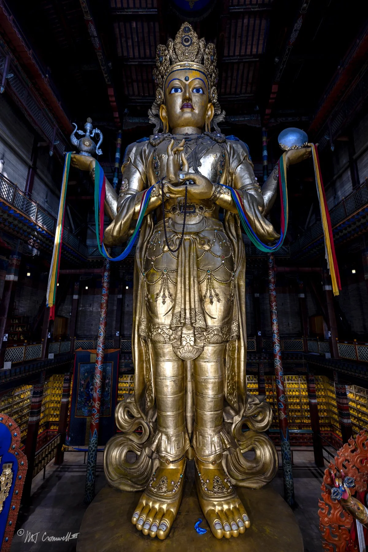 Statue of Avalokiteshvara in Gandan Monastery in Ulaanbaatar