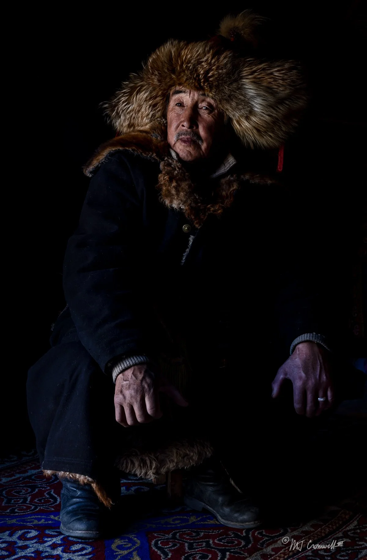 Portrait of Patriarch of Second Eagle Hunter Host Family