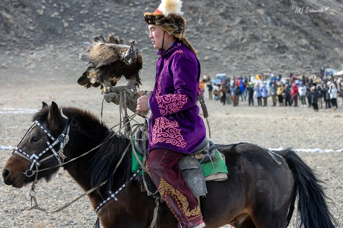 Competing Eagle Hunter in Parade 
