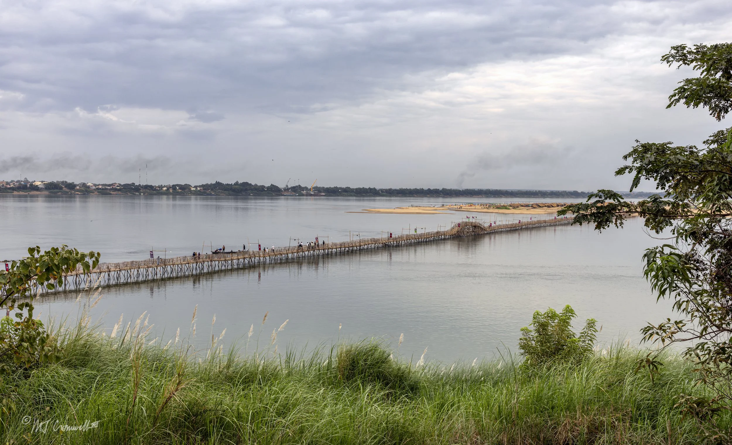 Seasonal Bamboo Bridge Across the Mekong River to Koh Paen Island 