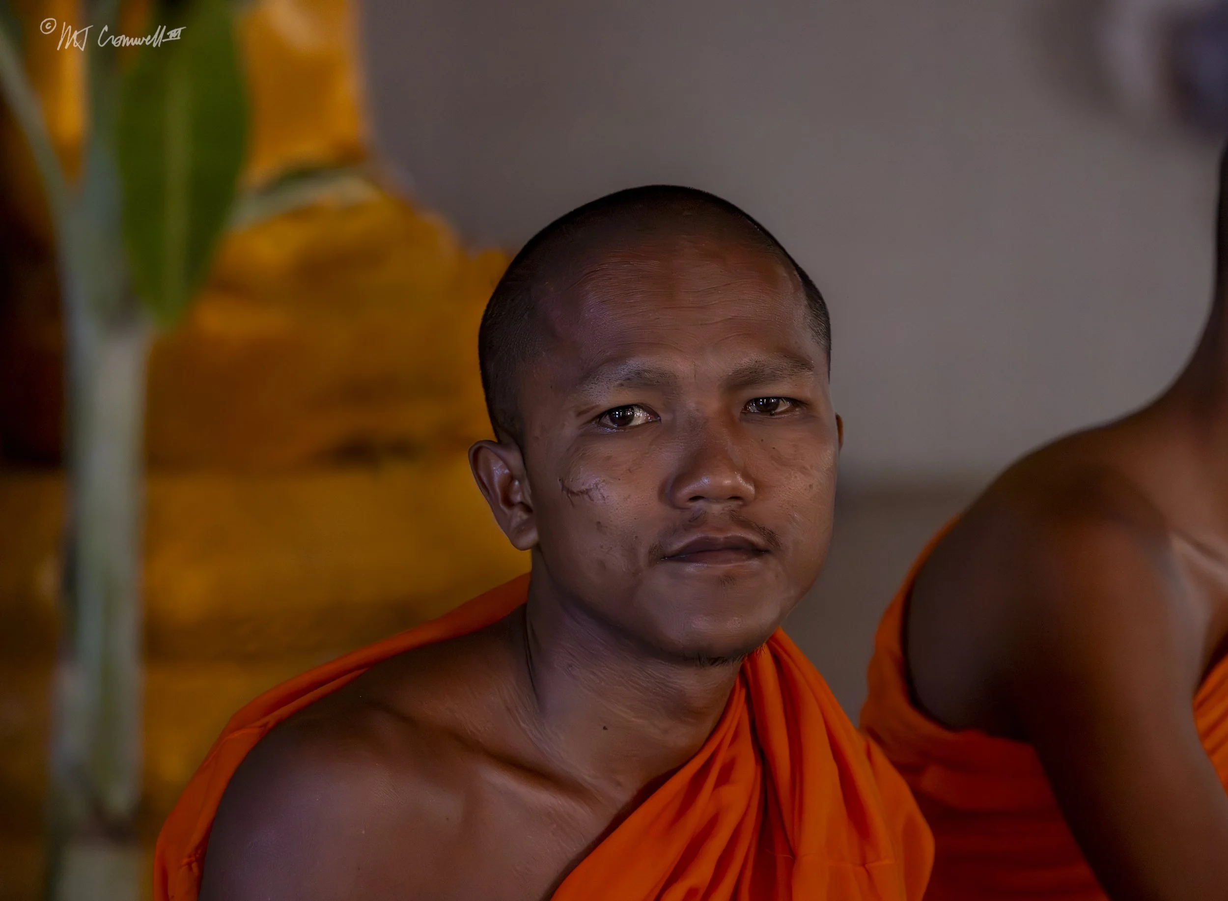 Novice Monk who Performed Blessings in Buddhist Monastery