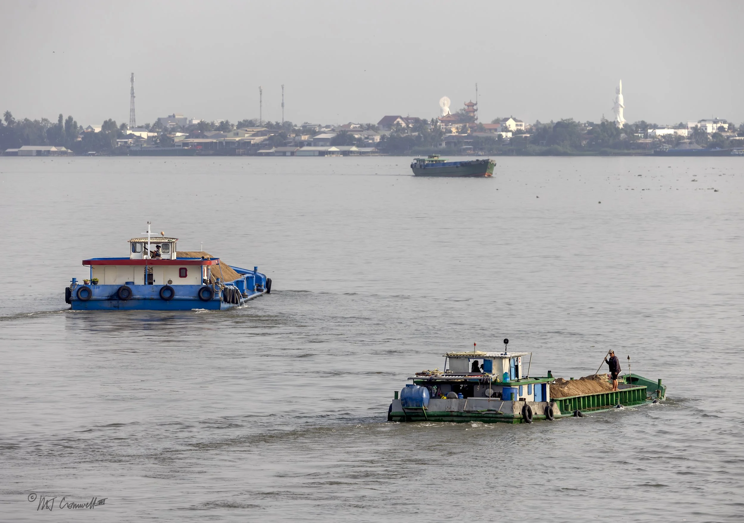 Sand Transport Vessels are Everywhere on the Mekong River
