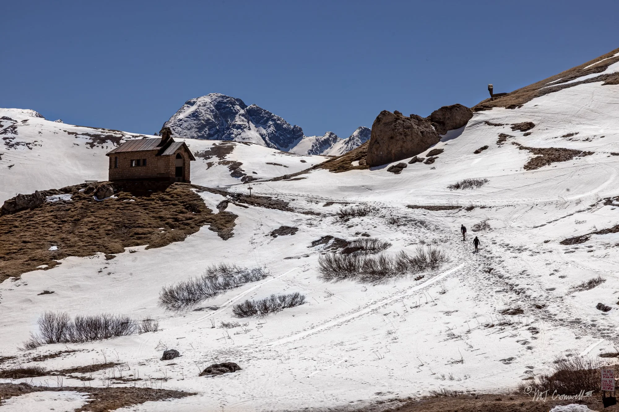 Mountain Chapel in Passo Pordoi in Dolomites