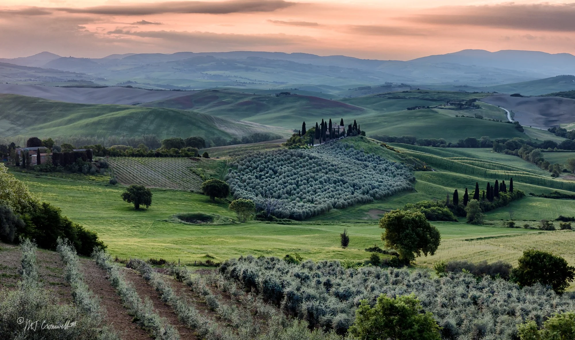 Just Before Sunrise in Val D'Orcia