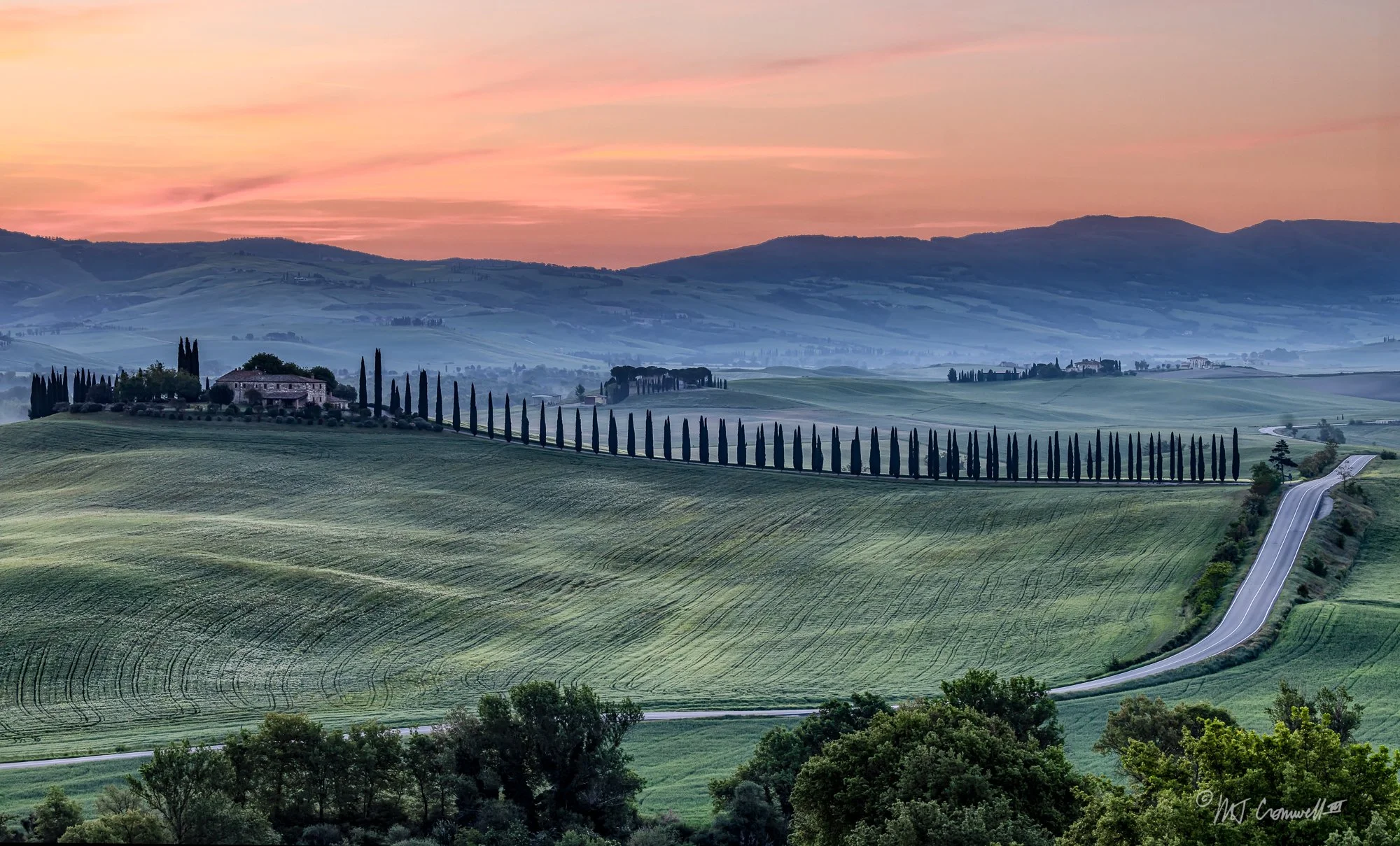 Just Before Sunrise in Val D'Orcia