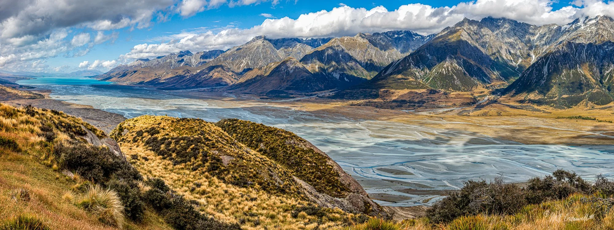 Tasman River Valley in Mt Cook National Park, South Island New Zealand