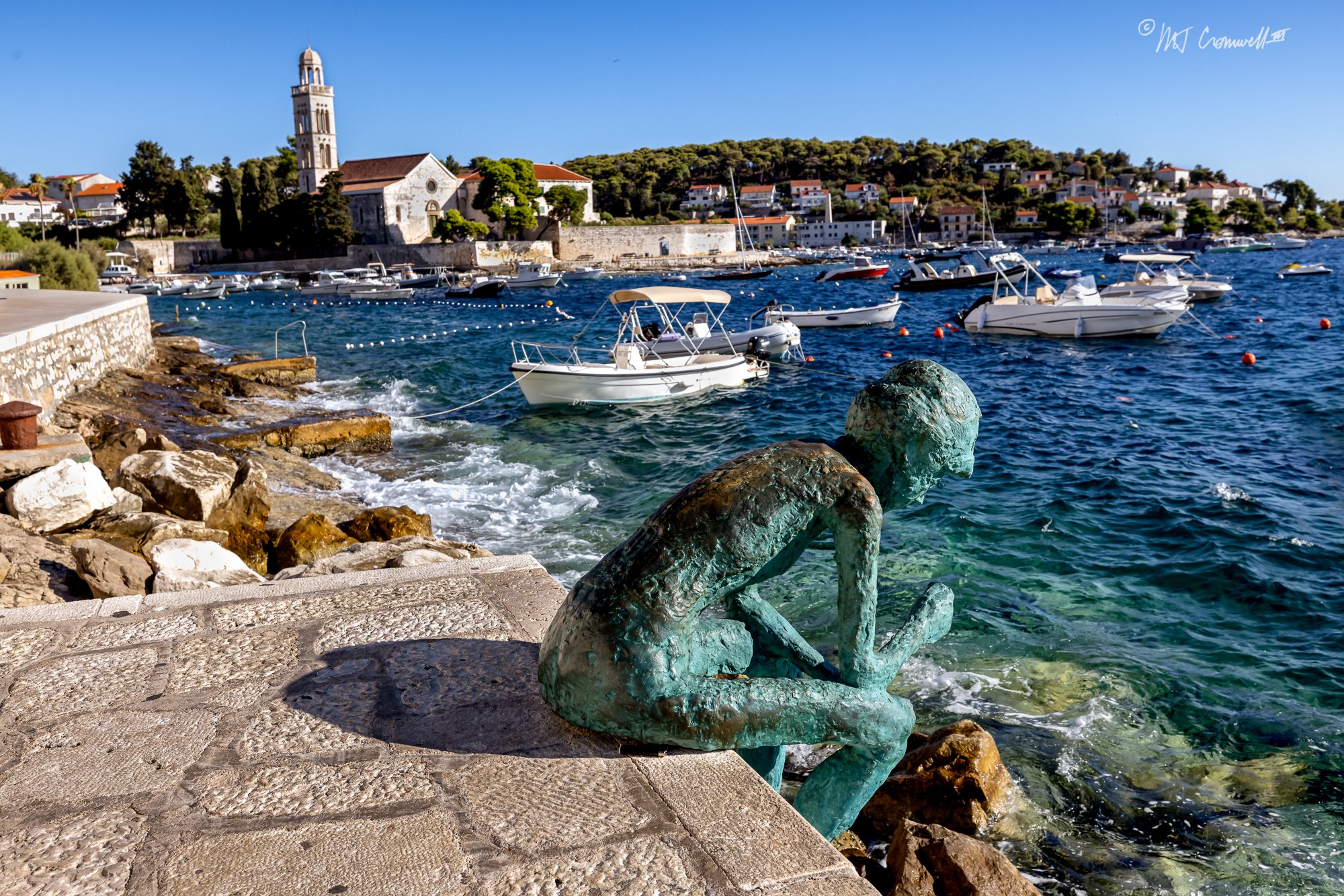 Statue of Fisherman in Hvar Town on Hvar Island