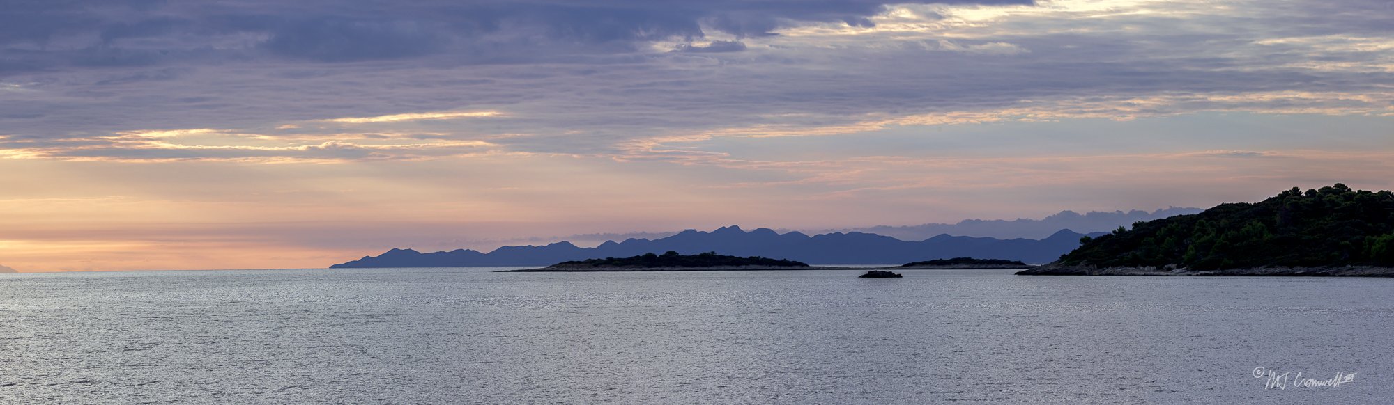 Lastovo at Dawn from the Korčula Archipelago, Croatia as We cruised from Korcula to Mljet