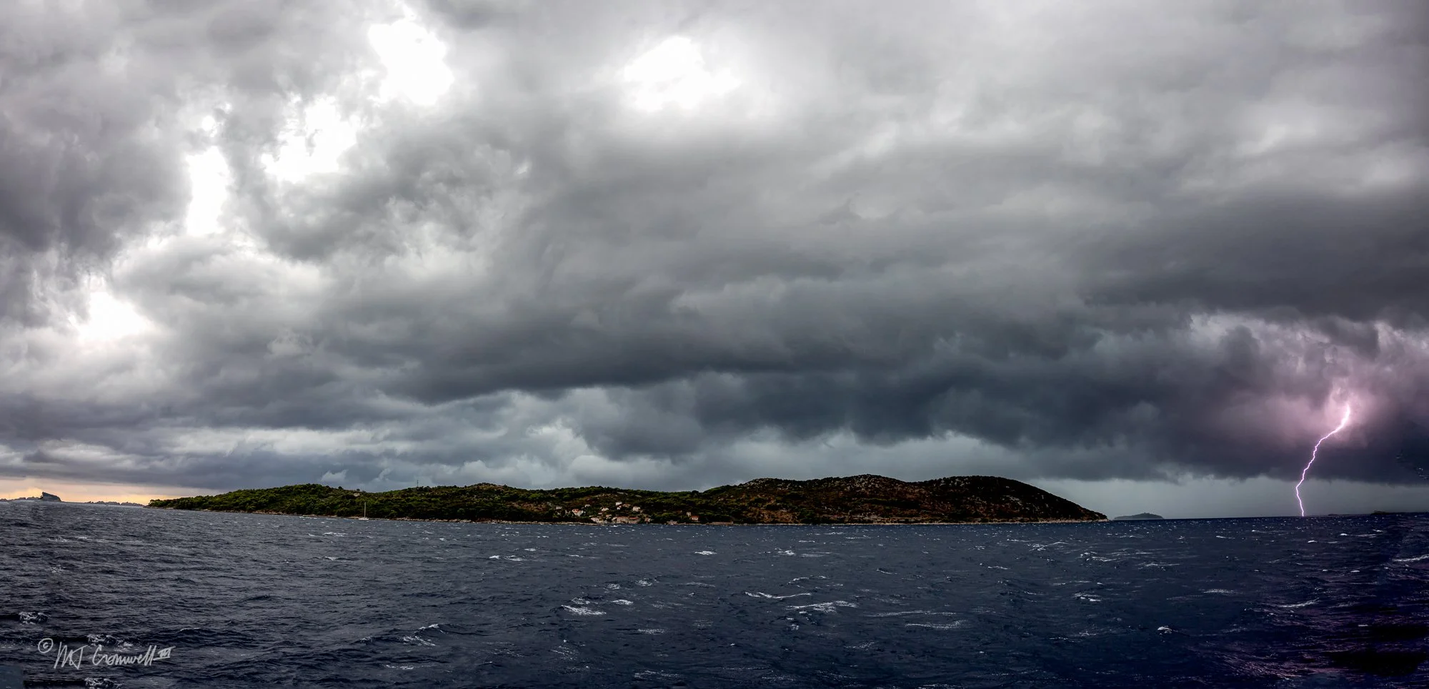 Lightning Strike off Starboard Side on the way to Dubrovnik