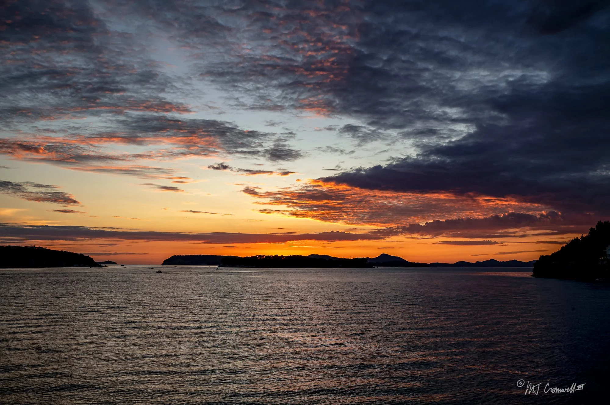 Sunset from Gruz Harbor near Dubrovnik