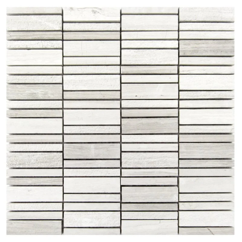 Textured wood tiles in gray