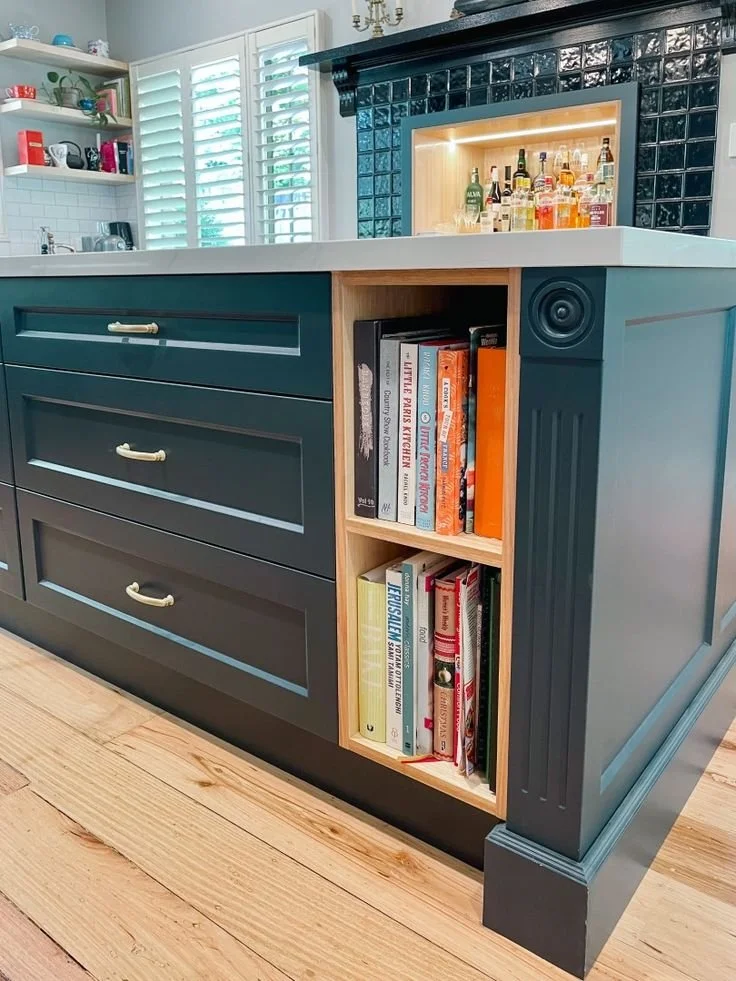 How to display cookbooks in the kitchen - custom storage ideas and ...