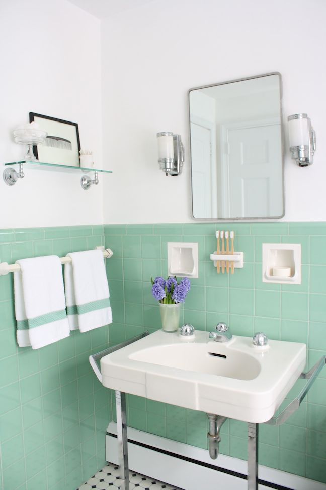 Outdated Tile Designs Tips for how to update old tile without removing it in a vintage ...