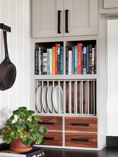 How to display cookbooks in the kitchen - custom storage ideas and ...