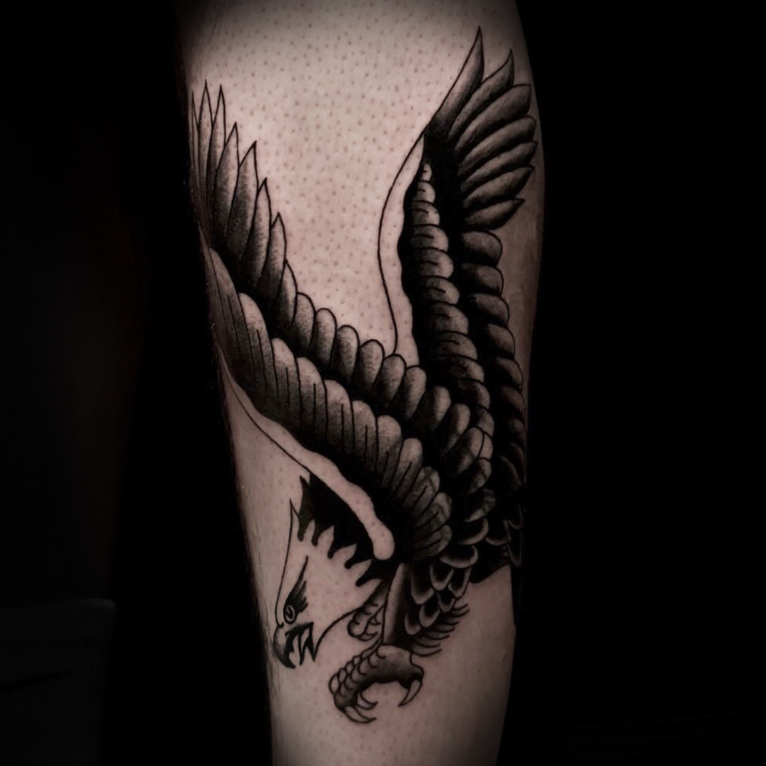Sailor Jerry American Traditional Eagle Tattoo
