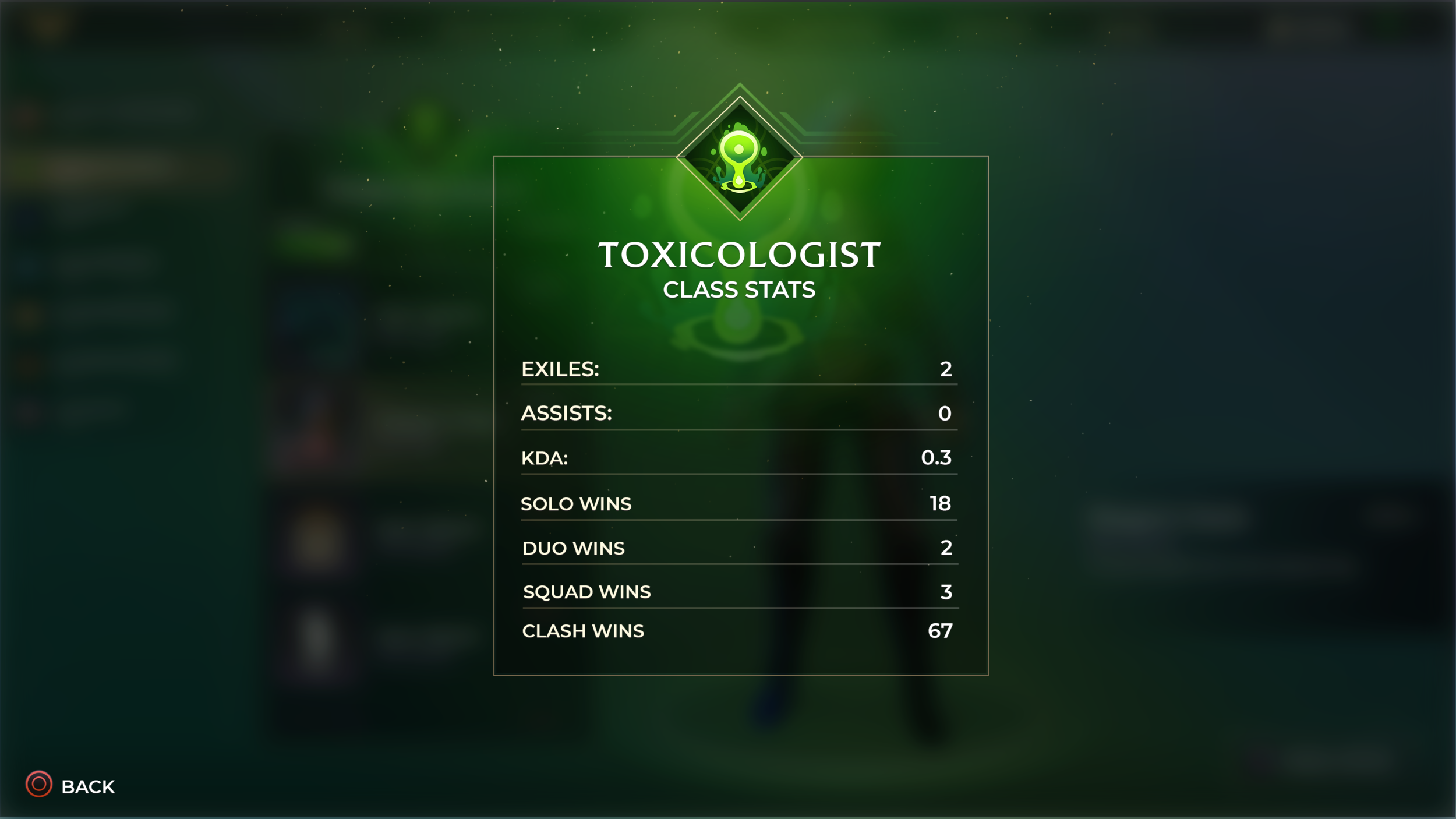  In the Mastery screen, rewards and stats are highlighted with the particular color palette assigned to each class. 