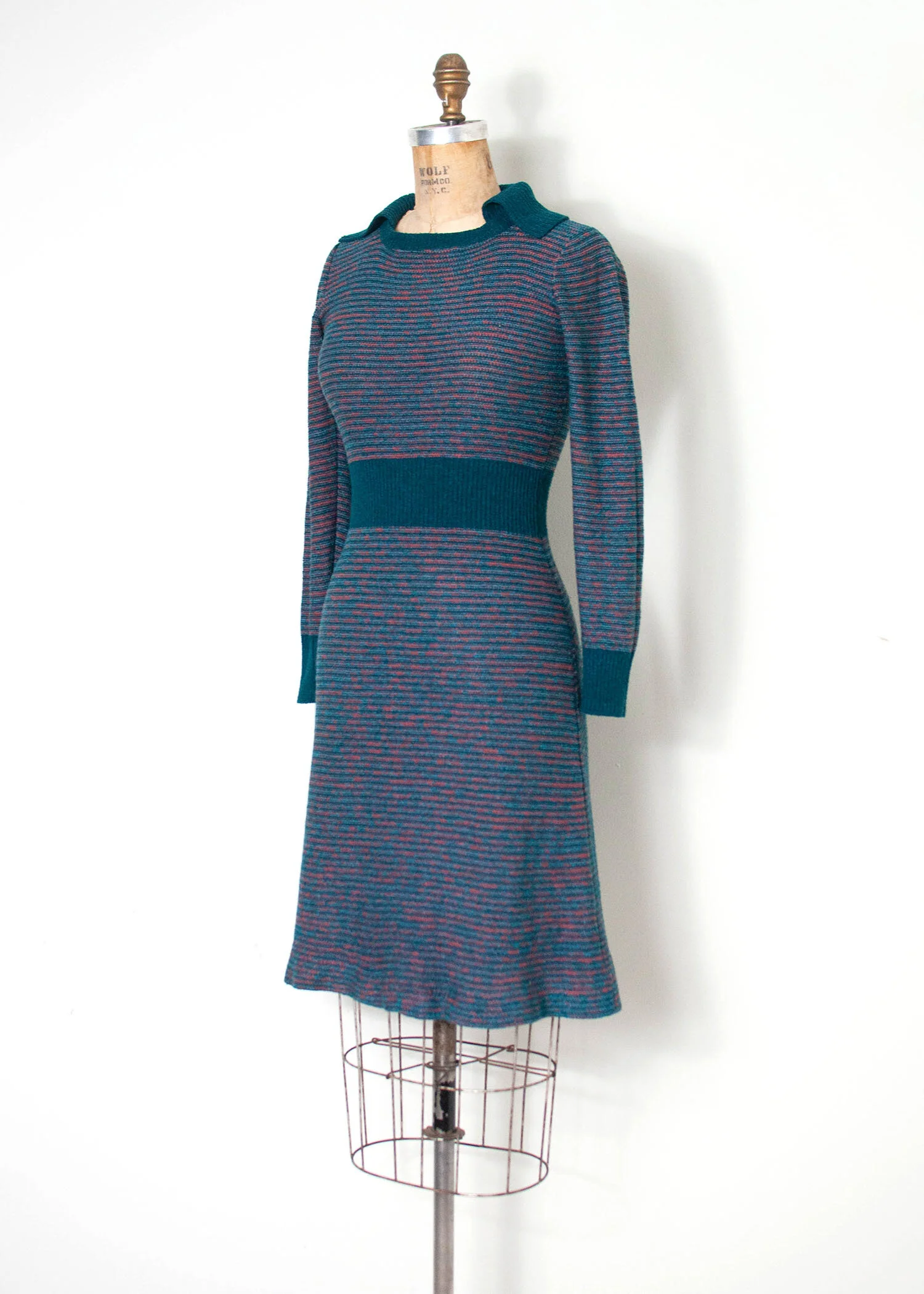 1970s knit sweater dress | XS 