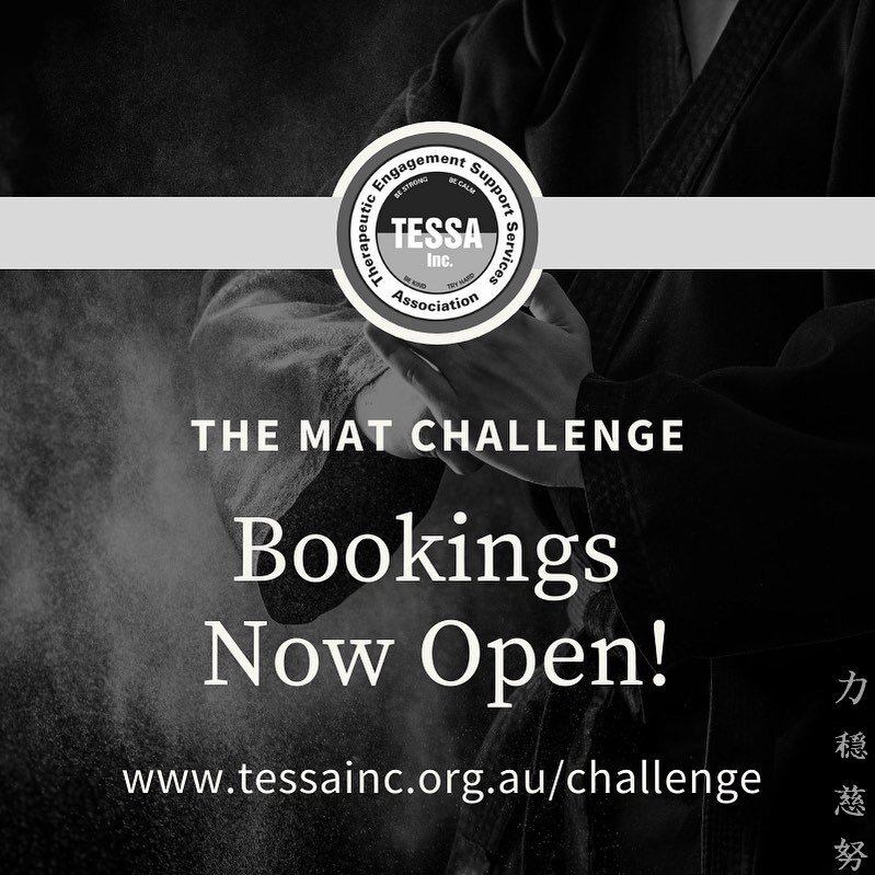THE MAT CHALLENGE 👊🏼
Are you ready?!

Because WE ARE! 

✅ 5 Weeks
✅ 5 Essential Life Skills
✅ 10 Self-Empowering Activities
✅ For Primary - High School - Adults

For more information and bookings  visit  www.tessainc.org.au/challenge

The MAT Chall