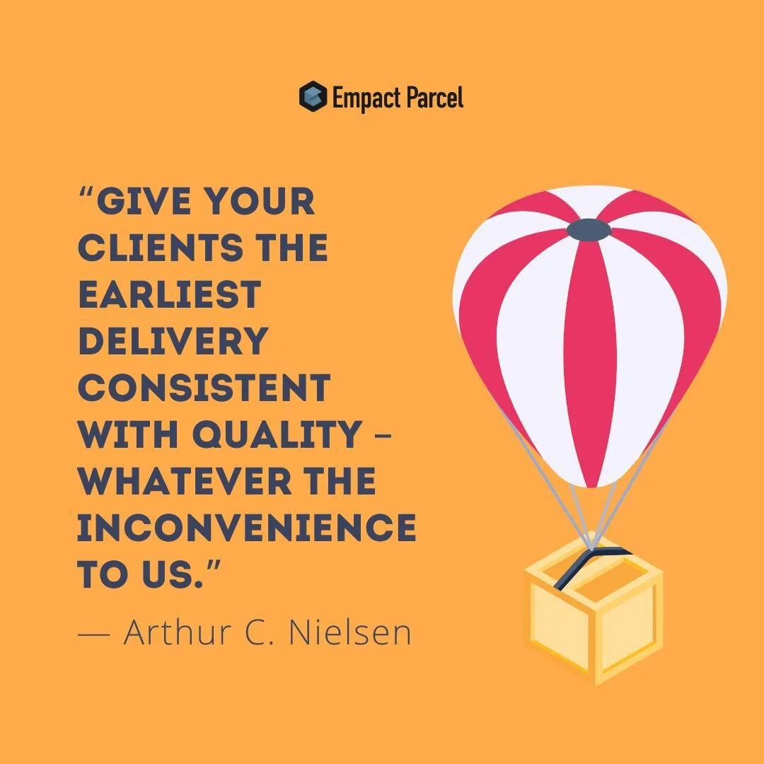 💡“Give your clients the earliest delivery consistent with quality - whatever the inconvenience to us.”
— Arthur C. Nielsen
📦 Stop overpaying your carrier invoices. Get Started for FREE. empactparcel.com 
#EmpactParcel #parcel #U