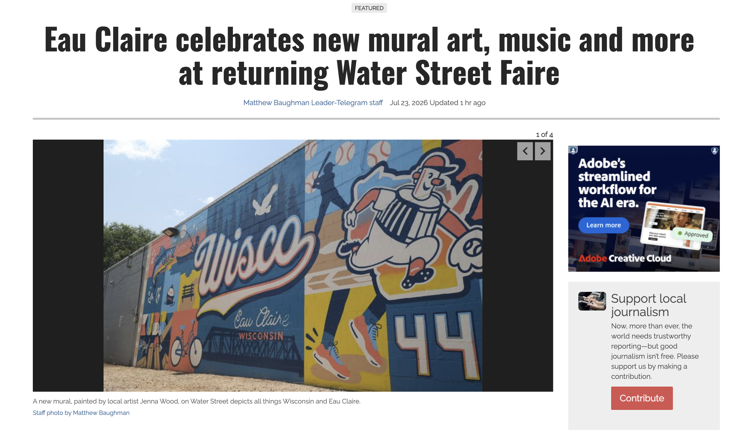 Leader Telegram Snippet Showing the Mural
