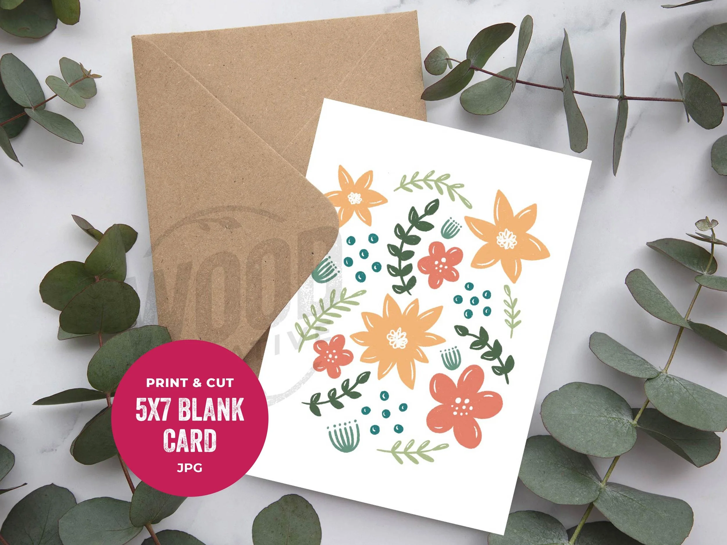 Spring Flowers Printable Greeting Card